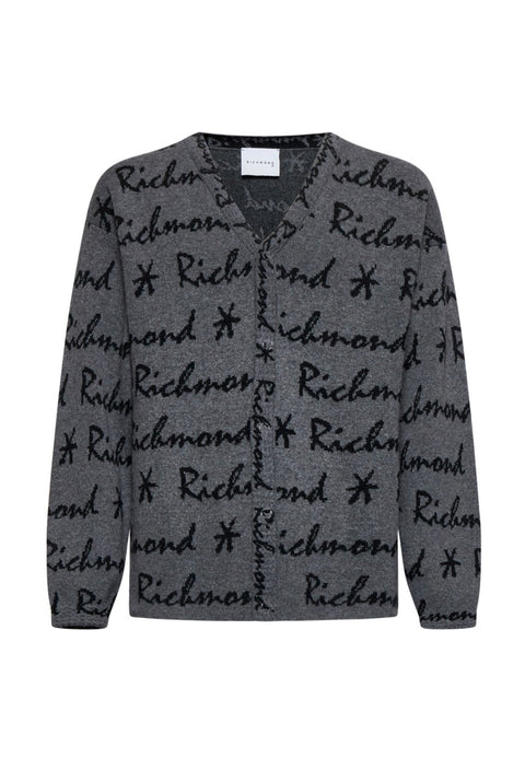 Maglione cardigan RICHMOND X logo all over grigio