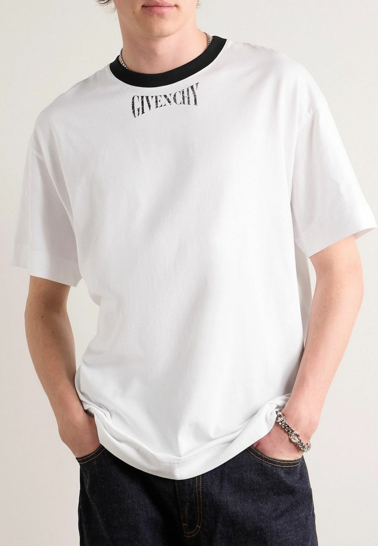 Koszulka GIVENCHY z nadrukiem logo biała