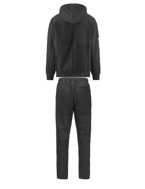 Completo tuta KAPPA 222 BANDA felpa cappuccio + pantalone in frech terry banda graphik grigia