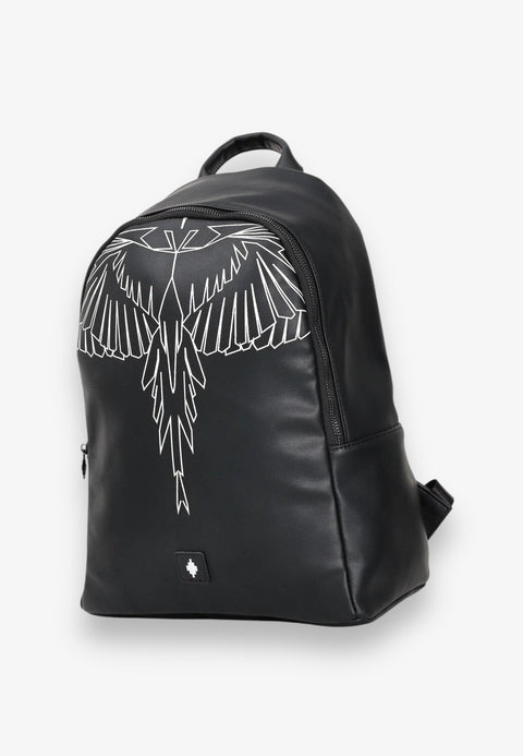 Zaino MARCELO BURLON COUNTY OF MILAN ecopelle wings bianche nero