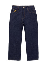 Jeans PROPAGANDA peak con ricamo in raw denim