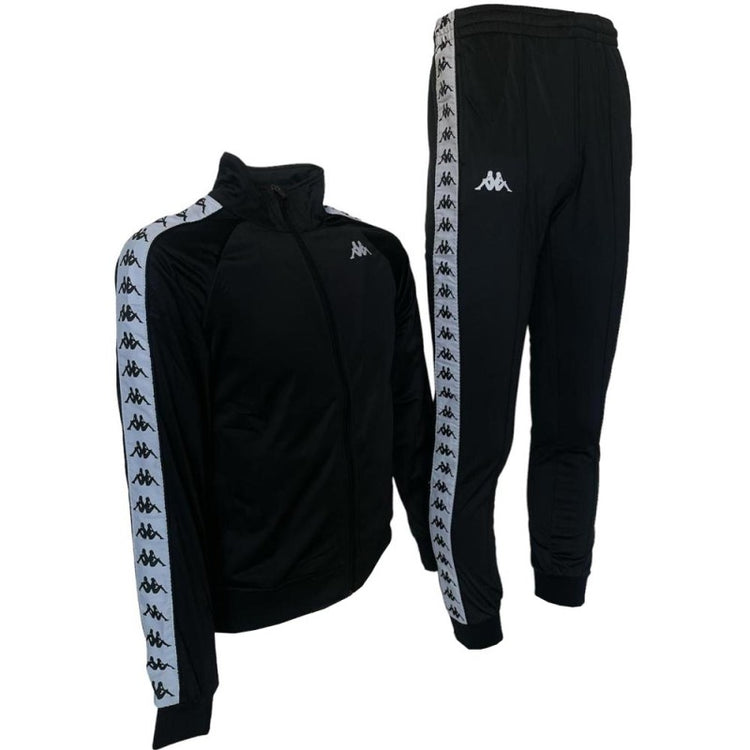 Completo tuta KAPPA 222 Banda giacca pantalone nero/bianco – MASCARO