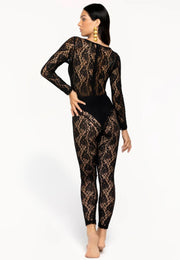 Tuta donna 4GIVENESS in pizzo Princess Lace nera