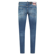 Jeans DSQUARED2 slim strappo denim blu