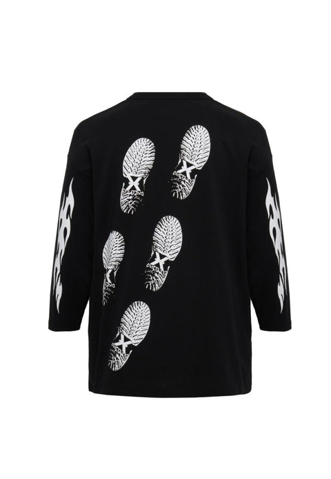 T-shirt RICHMOND X oversiz stampa auto fiamme nera
