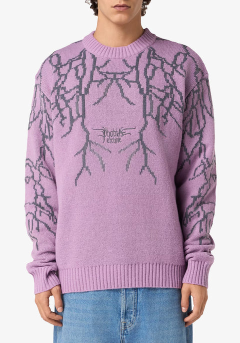 Maglione PHOBIA jumper fulmini in jacquard viola