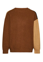 Maglione cardigan RICHMOND X doppia zip marrone/sabbia/nero