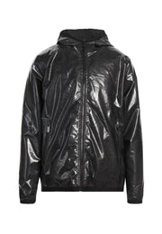 Giacca RICHMOND con cappuccio zip lucido nero