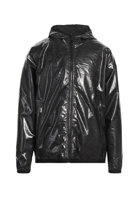 Giacca RICHMOND con cappuccio zip lucido nero
