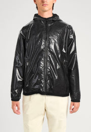 Giacca RICHMOND con cappuccio zip lucido nero