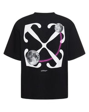 T-shirt OFF-WHITE stampa double moon Arrow Skate oversize nera