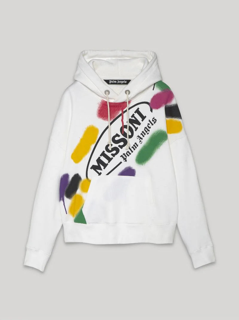 Bluza PALM ANGELS x MISSONI oversize z nadrukiem biała