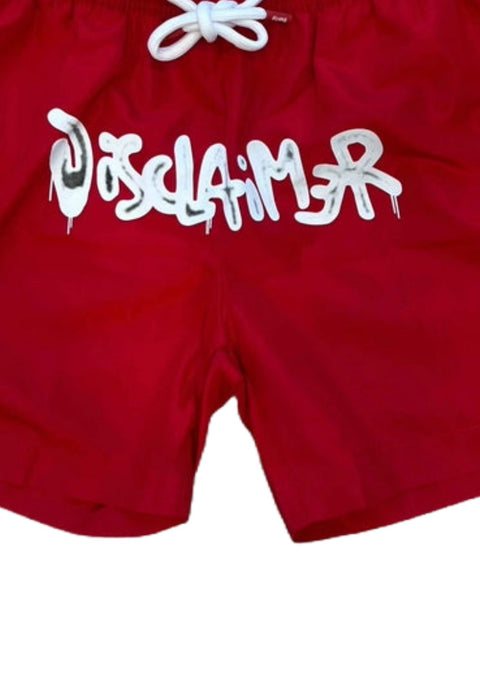 Costume boxer DISCLAIMER medio stampa logo rosso