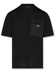 T-shirt PRADA tasca Re-nylon con logo nera