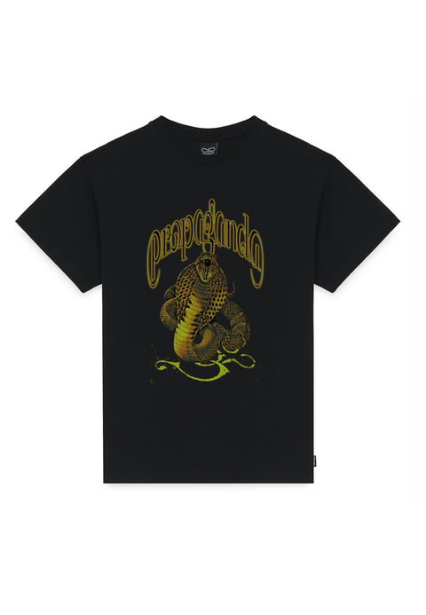 T-shirt PROPAGANDA stampa Reptile nera