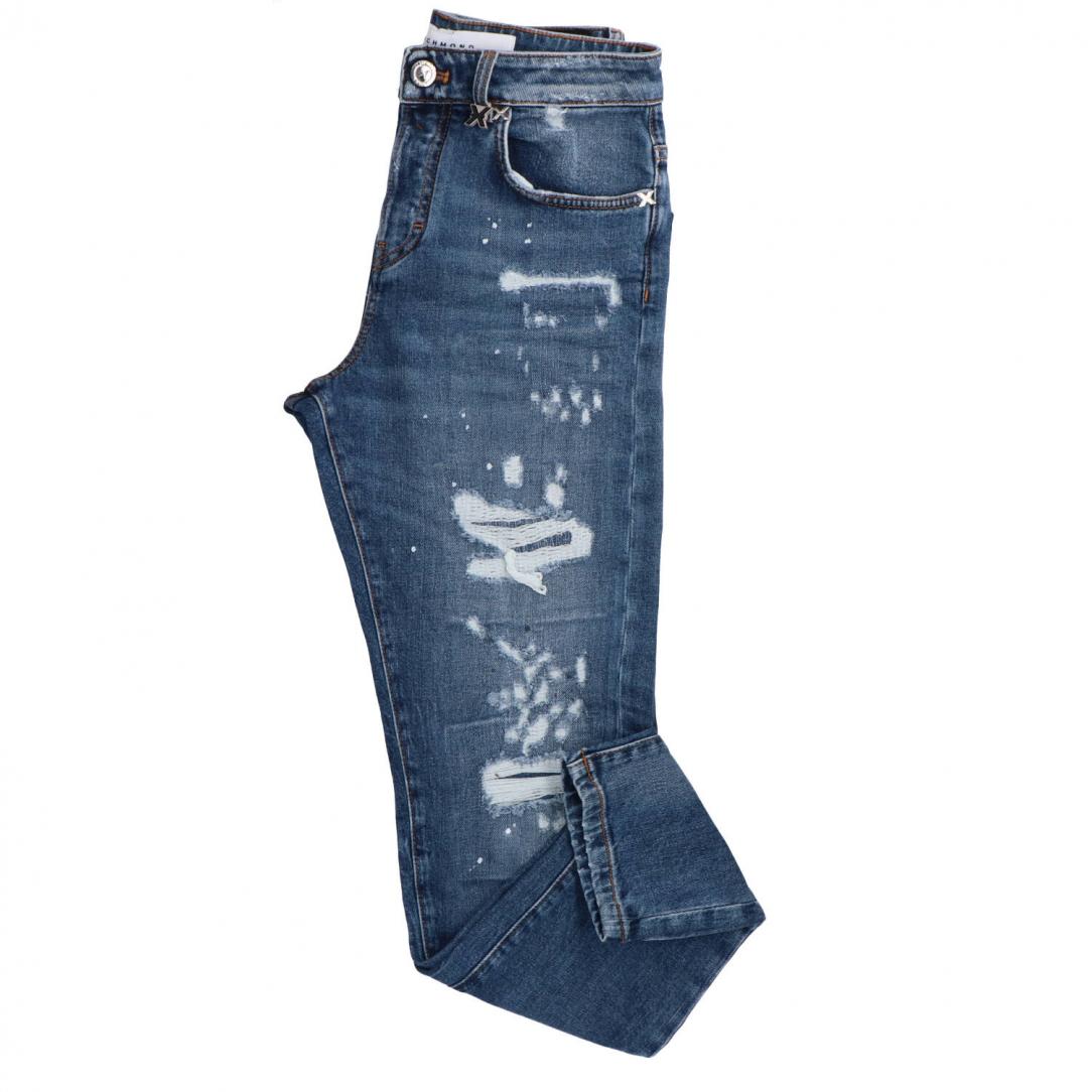Jeansy RICHMOND X skinny fit z przetarciami patch denim blue
