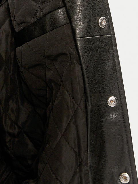 Giacca RICHMOND X bomber ecopelle con patch nero