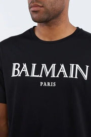 T-shirt BALMAIN large fit logo gommato nera