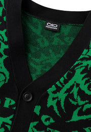 Cardigan PROPAGANDA maglione sacred nero verde
