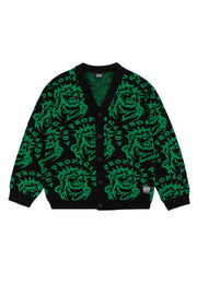 Cardigan PROPAGANDA maglione sacred nero verde