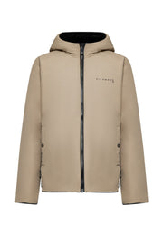 Giubbino reversibile RICHMOND X stampa logo cappuccio nero/crema