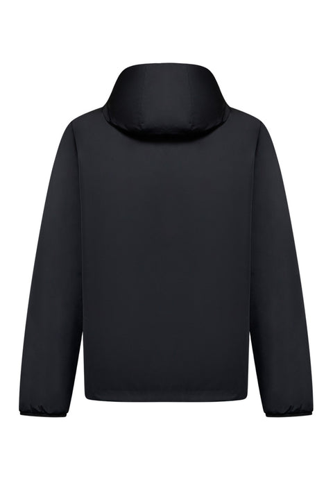 Giubbino reversibile RICHMOND X stampa logo cappuccio nero/crema