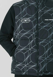 Gilet PHOBIA giubbino smanicato stampa all over nero