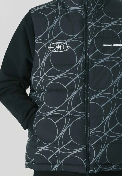 Gilet PHOBIA giubbino smanicato stampa all over nero