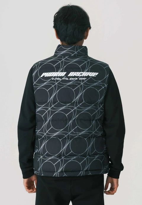Gilet PHOBIA giubbino smanicato stampa all over nero