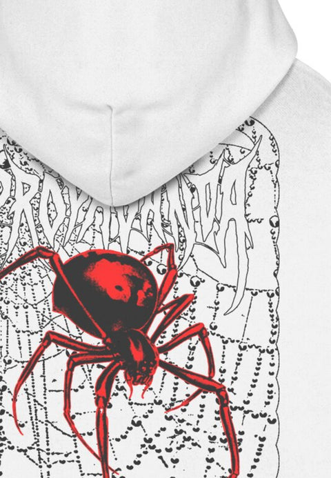 Felpa PROPAGANDA cappuccio ribs spider bianca