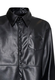 Camicia RICHMOND X in ecopelle con tasca nero