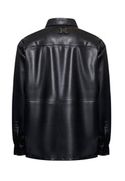 Camicia RICHMOND X in ecopelle con tasca nero
