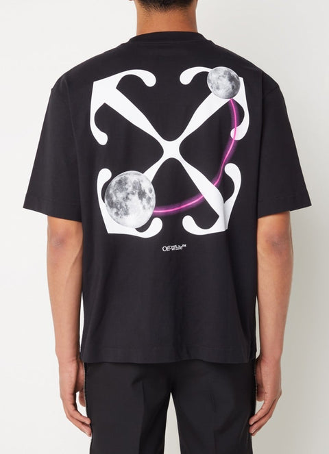 T-shirt OFF-WHITE stampa double moon Arrow Skate oversize nera