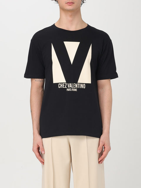T-shirt VALENTINO stampa Chez valentino nera