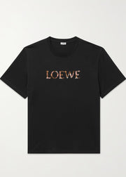 T-shirt LOEWE logo ricamato nera