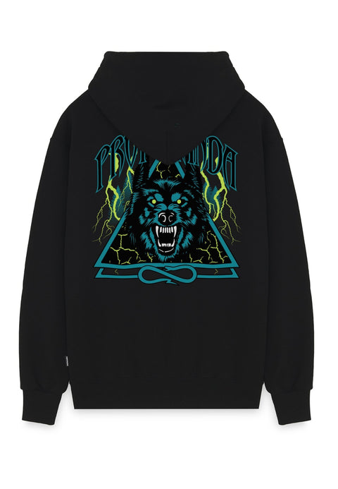 Felpa PROPAGANDA cappuccio triangle wolf nera