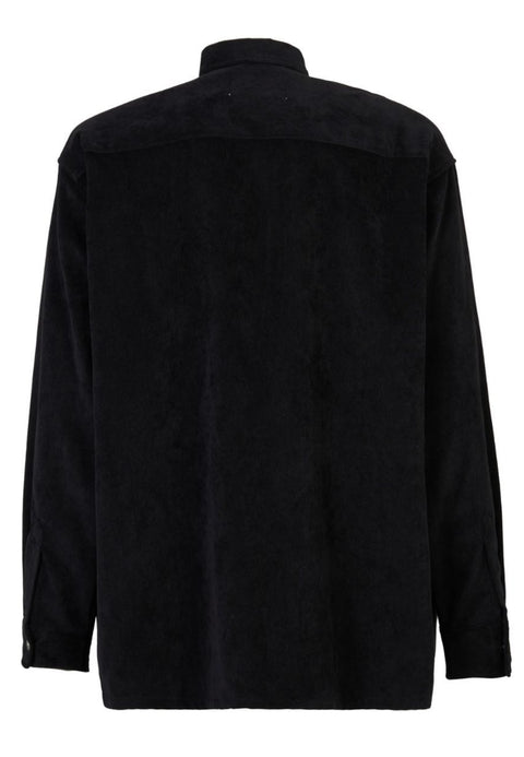 Camicia RICHMOND X  in velluto a coste con taschino nera