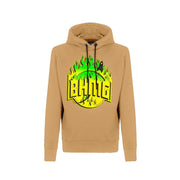 Sfera Ebbasta felpa BHMG con cappuccio stampa fiamma fango/verde fluo