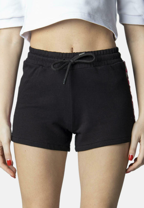 Shorts donna PYREX banda zebrata nero/fucsia