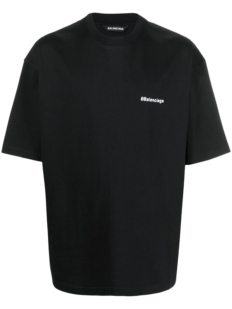 T shirt BALENCIAGA logo BB con ricamo nera MASCARO