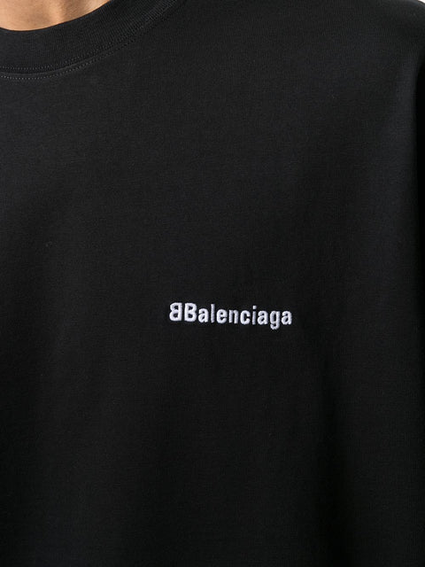 T-shirt BALENCIAGA logo BB con ricamo nera