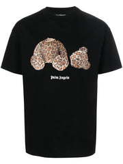 T-shirt PALM ANGELS stampa Bear leopardato nera