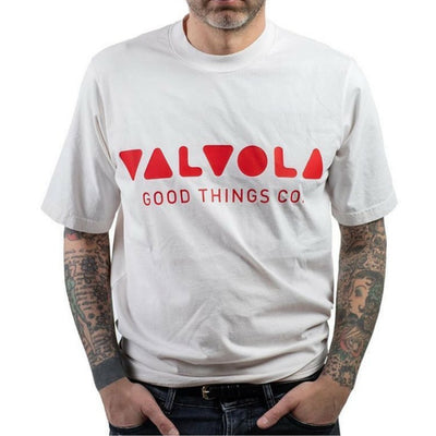 T-Shirt VALVOLA Bianca/Rossa - MASCARO