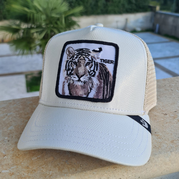 Cappello limited edition GOORIN BROS pitonato tigre Tiger bianco