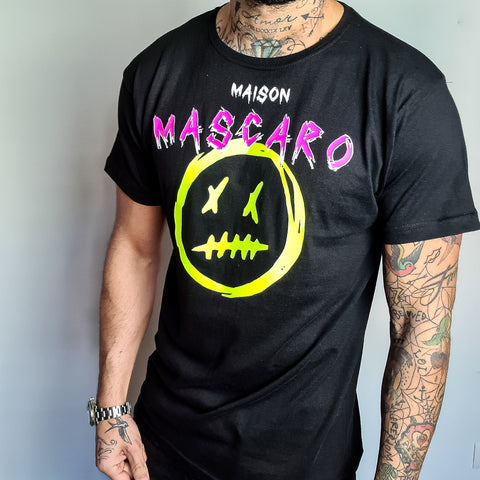 T-shirt MASCARO angry smile nera - MASCARO