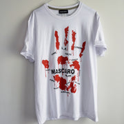 Tshirt MASCARO blood hand bianca - MASCARO