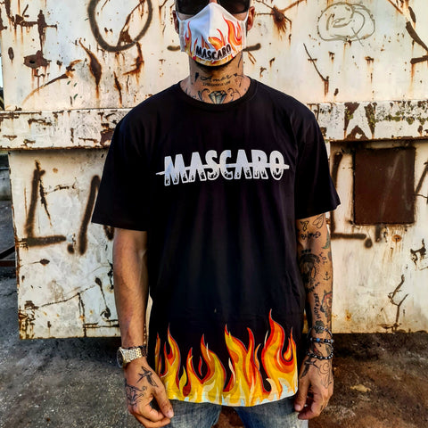 Tshirt MASCARO flame nera - MASCARO