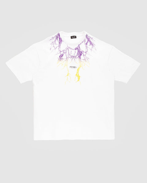 T-shirt PHOBIA fulmine bianco/viola/giallo