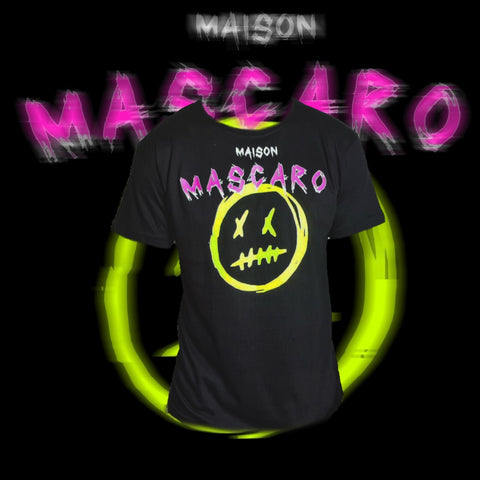 T-shirt MASCARO angry smile nera - MASCARO