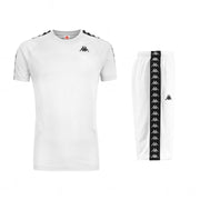 Completino estivo KAPPA 222 Banda t-shirt + bermuda bianco/nero